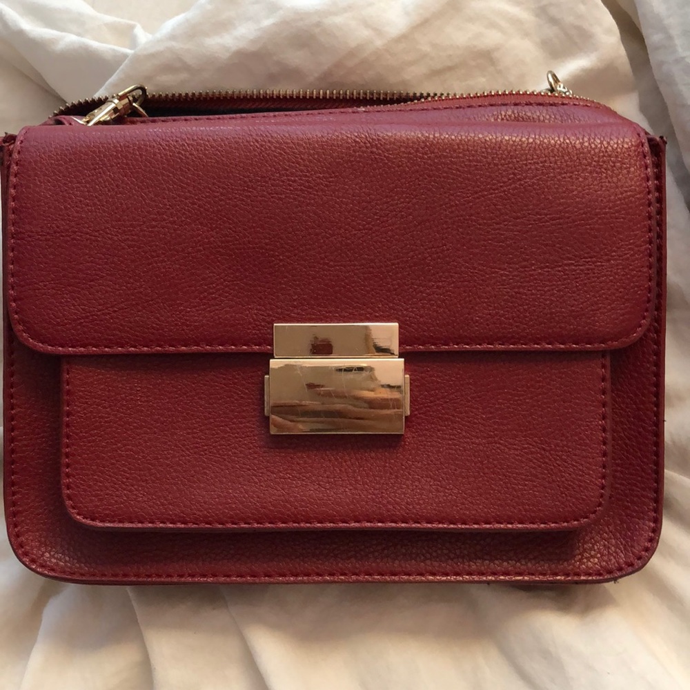 Red Leather Crossbody Bag